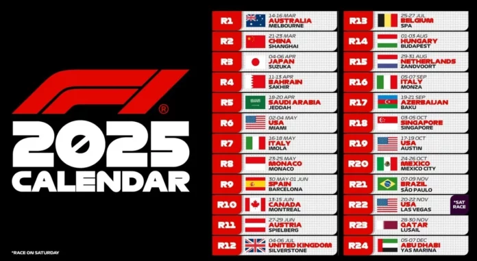 calendario Formula 1 2025