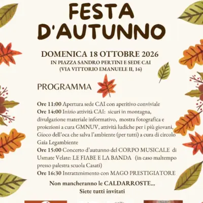 Festa d'Autunno a Usmate Velate. Musica, giochi e caldarroste in Piazza Pertini 4 Festa d'Autunno a Usmate Velate. Musica, giochi e caldarroste in Piazza Pertini